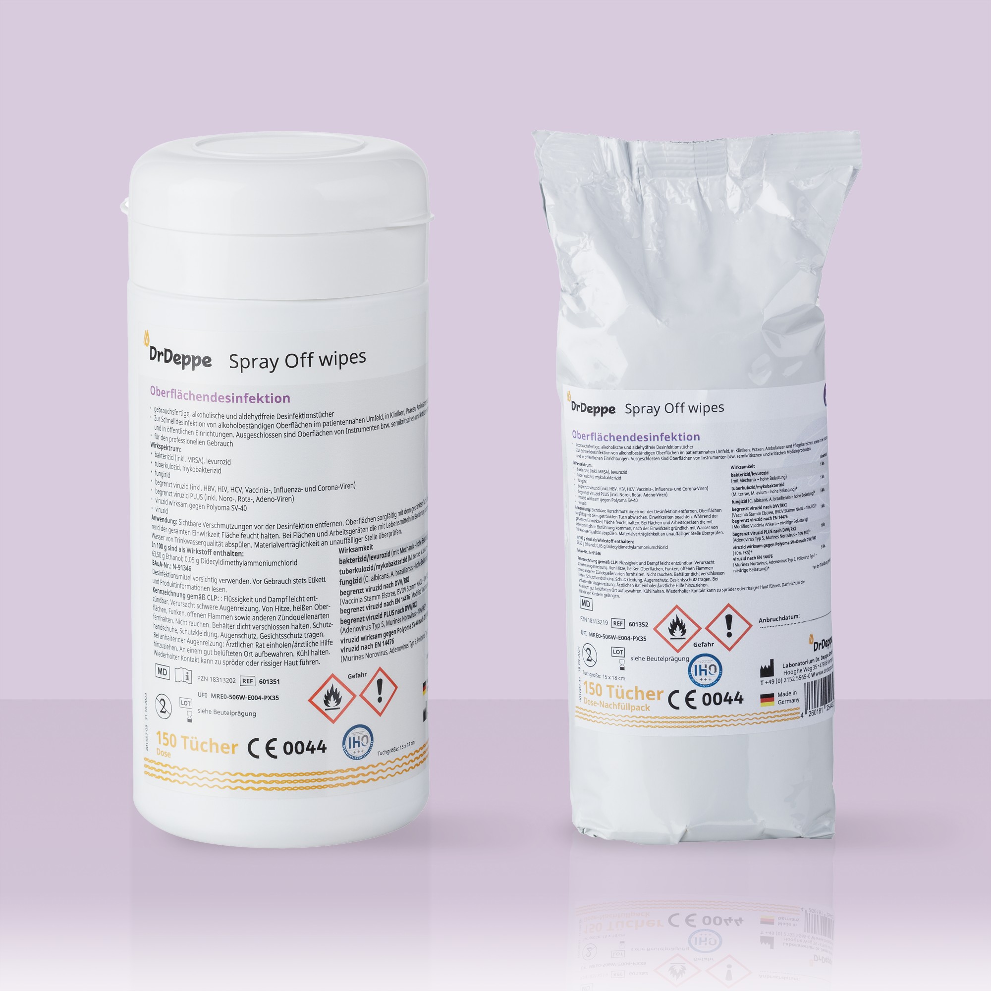 Vorschaubild Spray Off wipes (Polypropylen) 150 Dose und Nachfüllpack