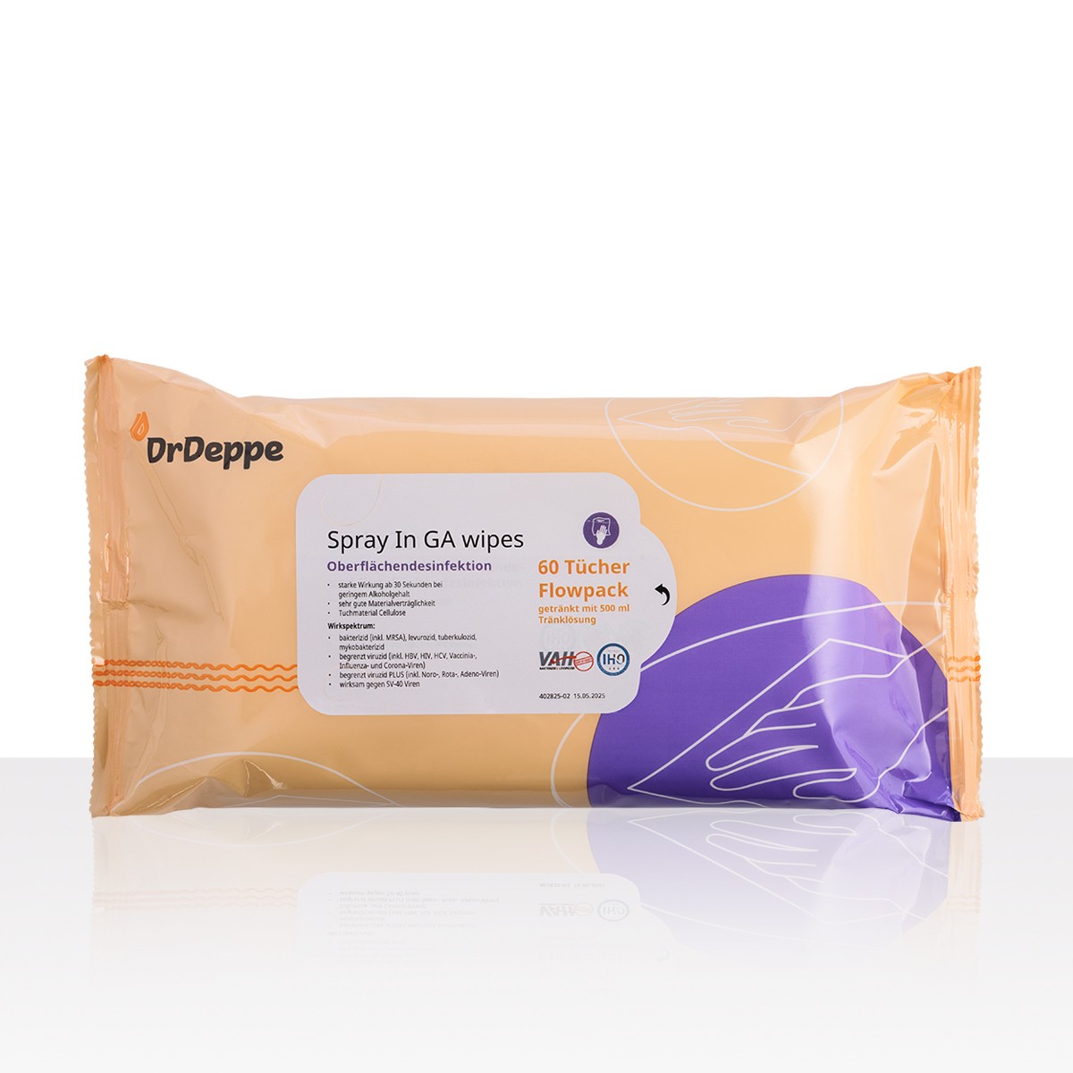 Vorschaubild Spray In GA wipes (Cellulose) 60 Tücher mit Anfasslasche