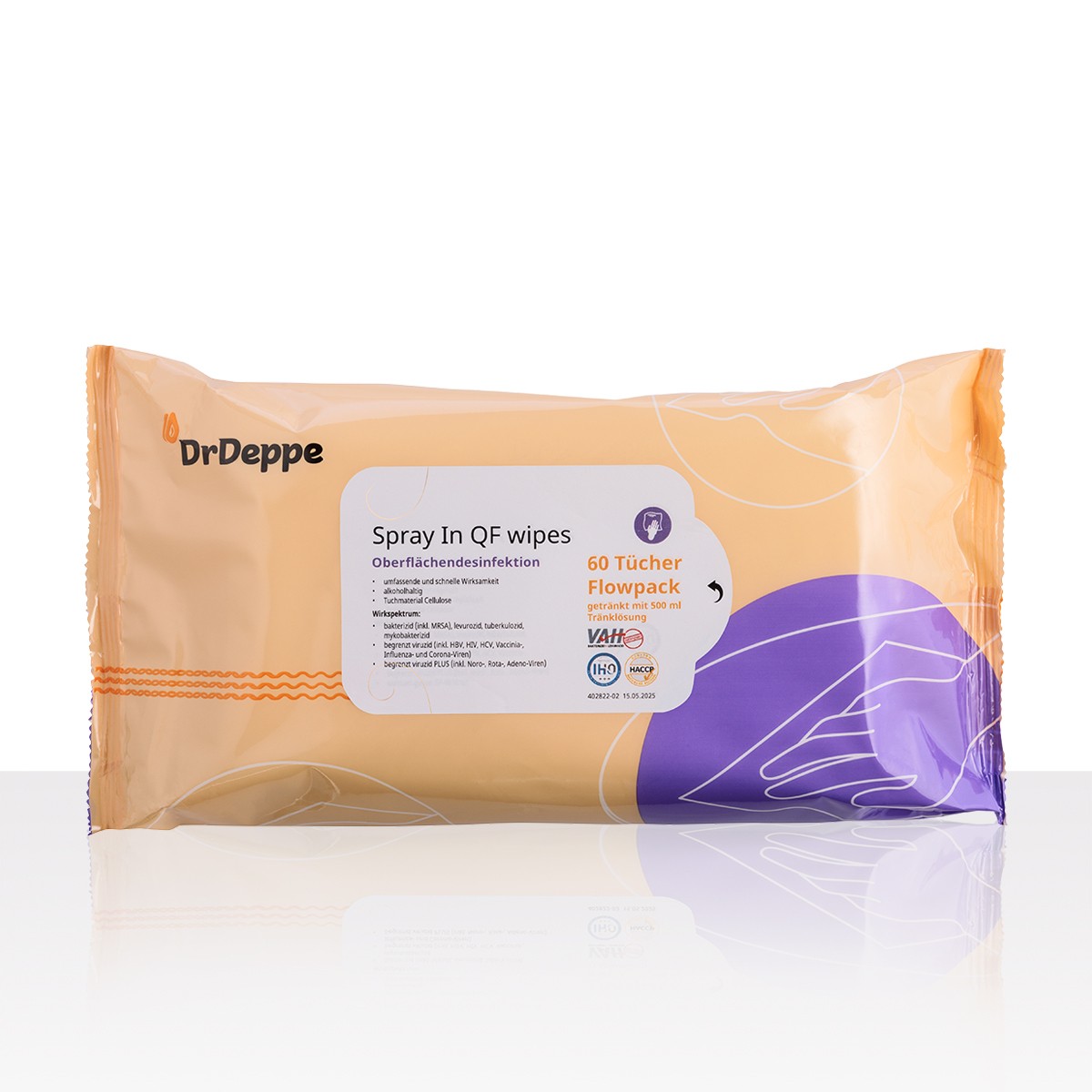 Vorschaubild Spray In QF wipes 60 Tücher (Cellulose) Flowpack mit Anfasslasche